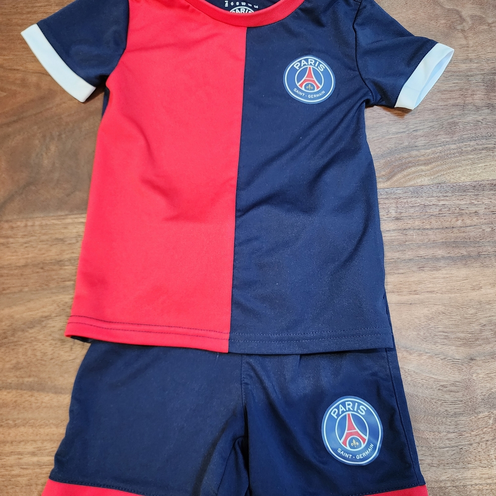 Paris Kids Red and Blue Shirt & Shorts Set